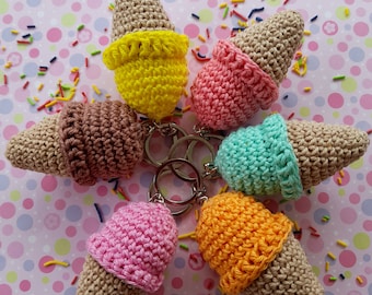 Llavero de helado, colgante para bolso, accesorio para mochila