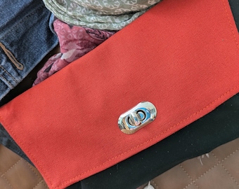 Haralson Sling Bag, Waxed Canvas Crossbody, Wear 3 Ways, Burnt Orange Flap
