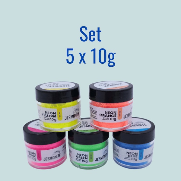 Jesmonite Pigment Powder 5 x 10g - NEON COLORS Original