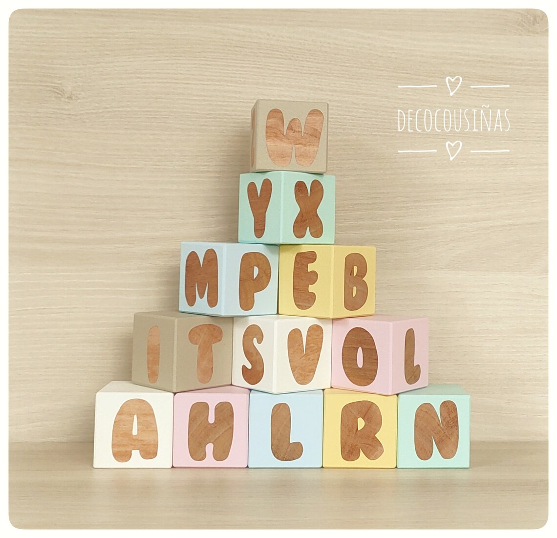 Wooden alphabet buckets Etsy