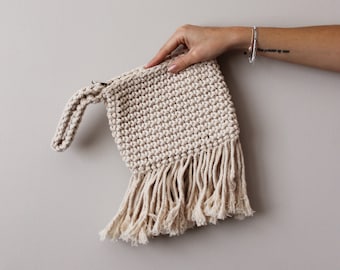 Macramé pouch, handmade macrame clutch bag, crochet bag clutch, crochet pouch, clutch, handbag