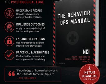 Manuale di operazioni comportamentali in PDF / eBook di psicologia e comportamento umano / Guida alla mentalità tattica / Download digitale immediato