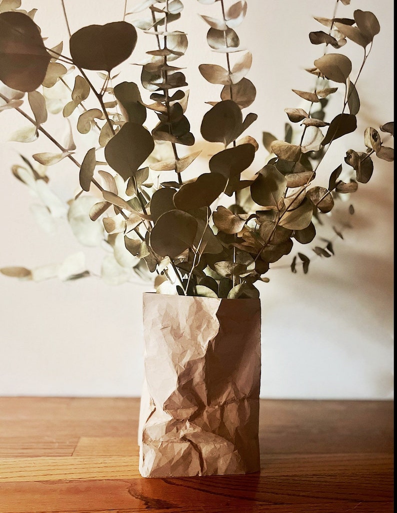 Vasewood Vase Paper Bag Vase Paper Bag Planter Unique Etsy