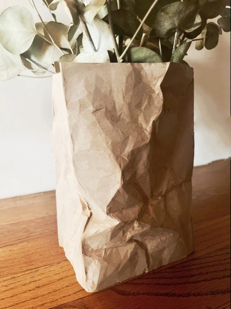 Vasewood Vase Paper Bag Vase Paper Bag Planter Unique Etsy