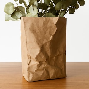 Eco-Friendly 3D Printed Paper Bag Vase – Unique Sustainable Planter