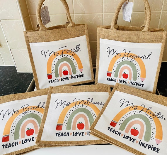Personalised Teacher Appreciation Lunch Tote Bags Etsy UK