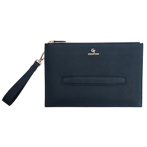Pochette pour homme en cuir bleu fait main, sac à main de haute qualité avec détails dorés, cadeau d'anniversaire pour petit ami, accessoire pour téléphone et carte