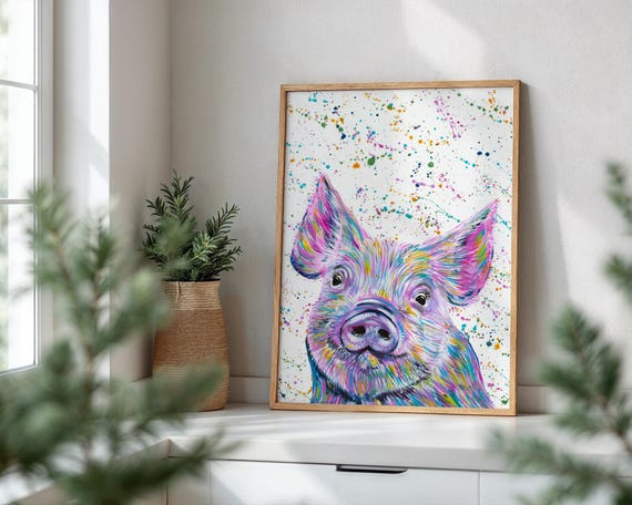 Pig Art Print ‘Sally’
