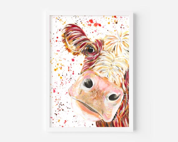 Adorable Cow Original Painting, ‘Caleb’