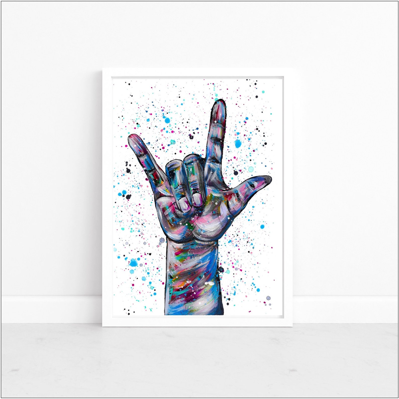 Stampa d'arte in linguaggio dei segni 'I Love You' Etsy