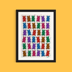 Gummy Bear Art Print: Colorful Candy Wall Decor