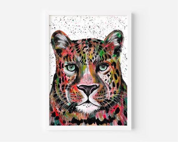 Leopard Painting, ‘Nala’, An Original Acrylic Painting of a Leopard by Emma LC, Original Art, Colourful Art, Animal Painting, Safari Decor