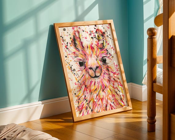 Llama Art Print ‘Dusty’