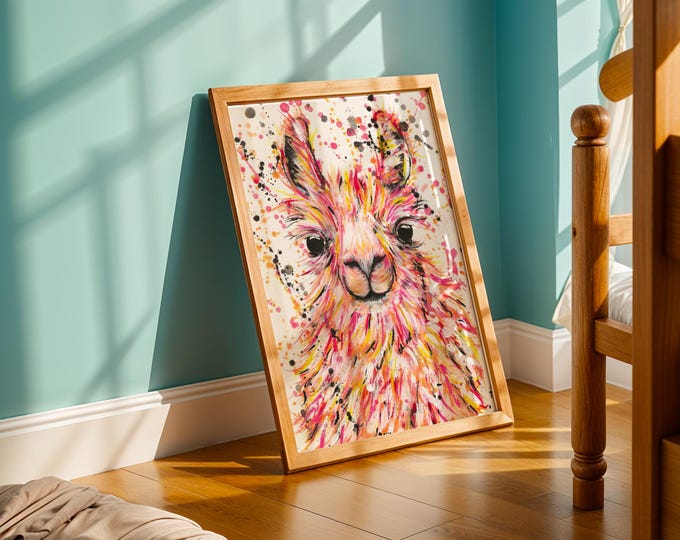 Llama Art Print ‘Dusty’