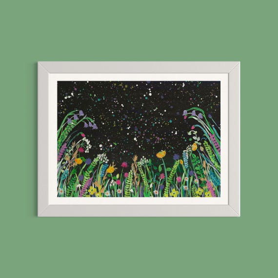 Wildflowers Art Print ‘Midnight Dreaming’