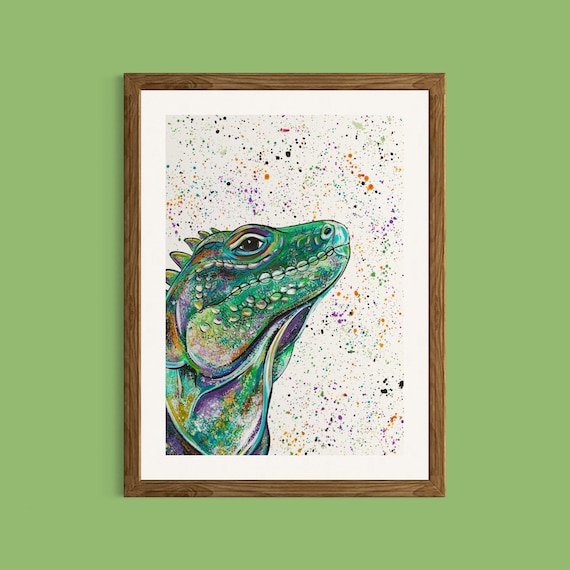 Iguana Art Print ‘Elton’