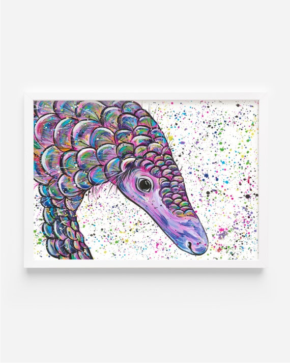Pangolin Original Painting ‘Penelope’ Colourful Animal Painting, Wildlife Artwork, Acrylic Artwork, Wall Art, Pangolin Decor, Gift Ideas