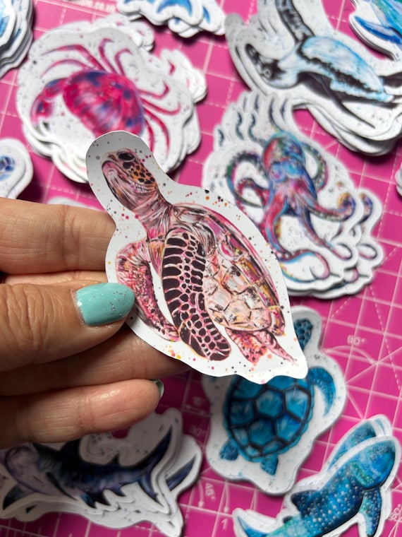 Sea Turtle Vinyl Sticker: Ocean Life Decal