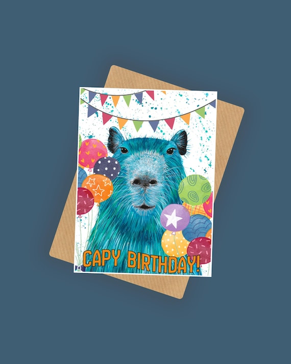 Capybara Birthday Card