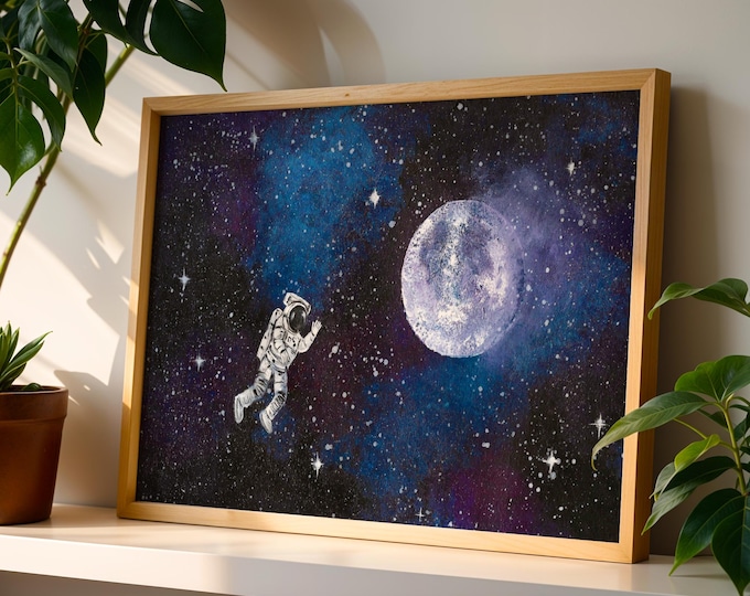 Moon Astronaut Art Print