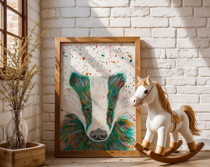 Badger Art Print ‘Earl’