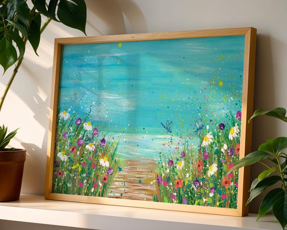 Wildflowers at the Beach Art Print