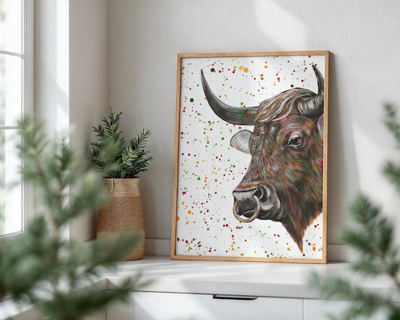 Bull Art Print ‘Angus’
