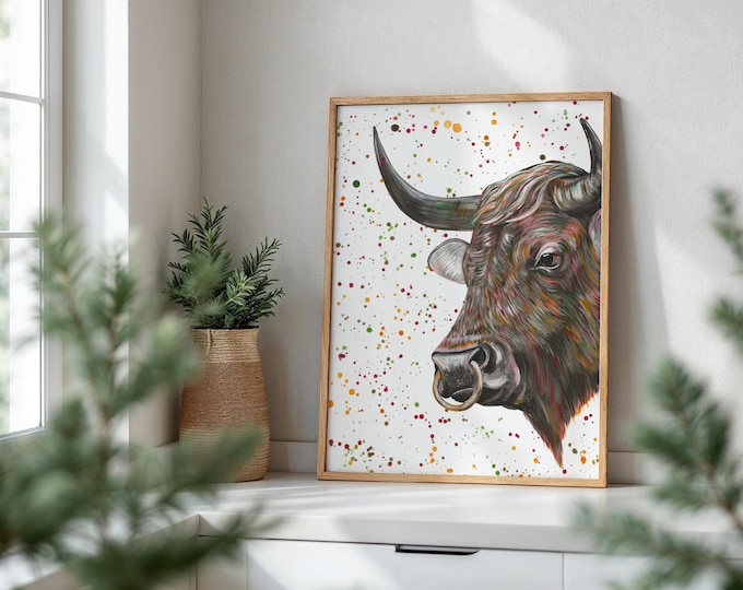 Bull Art Print ‘Angus’
