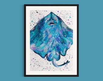 Manta Ray Art Print ‘Sammy’