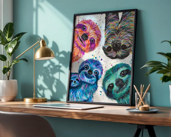 Sloth Party Art Print