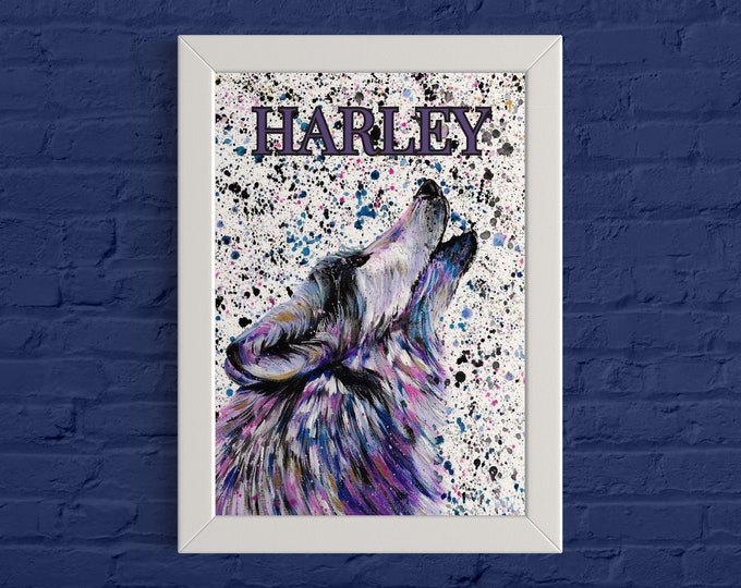 Personalised Wolf Wall Art