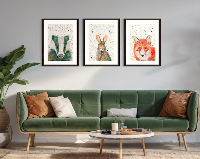 Woodland Animal Art Print Set