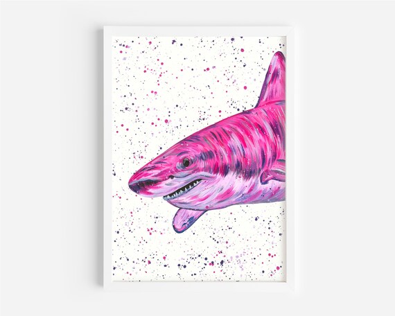 Pink Shark Original Painting