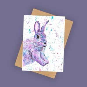 Bunny Rabbit Card, Cute Greetings Card, Blank Card, Animal Card, Rabbit, Bunnies, Any Occasion Card, A6 Card, Easter Cards,