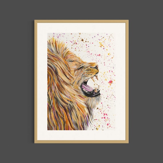 Roaring Lion Art Print ‘Rory’