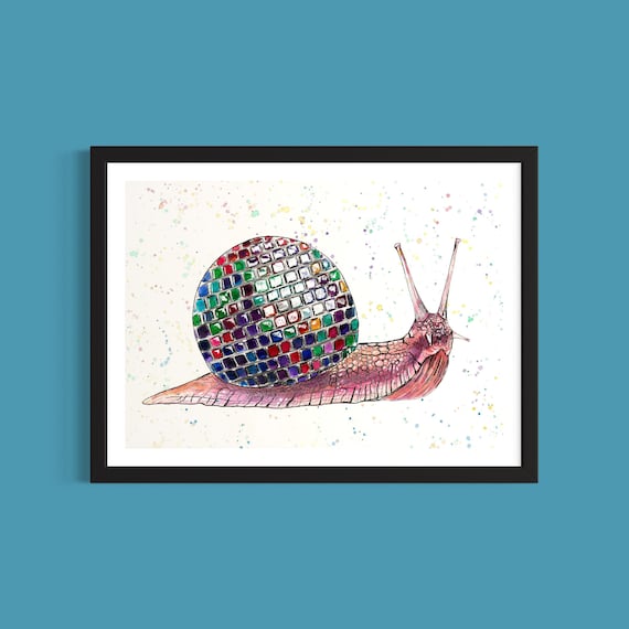 Disco Snail Wall Art Print