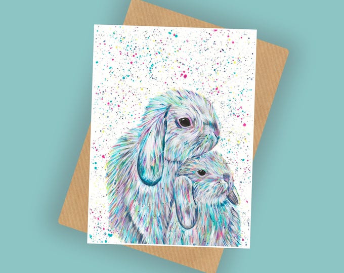 Baby Rabbit and Mummy Card