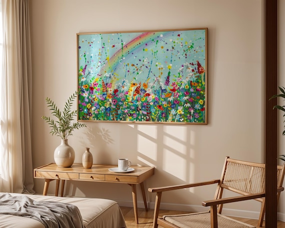 Rainbow Wildflowers Art Print
