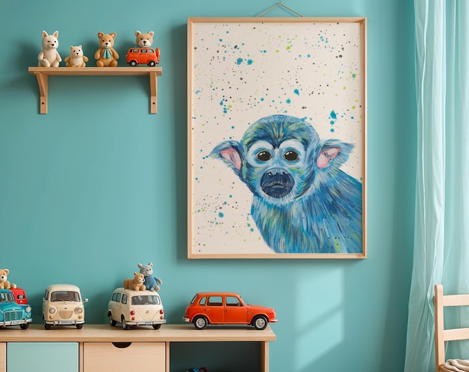 Squirrel Monkey Art Print ‘Flynn’