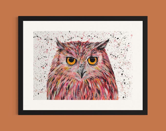 Tawny Owl Art Print ‘Benji’