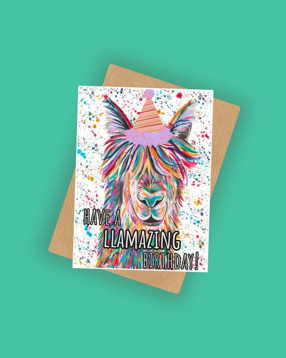 Llama Birthday Card