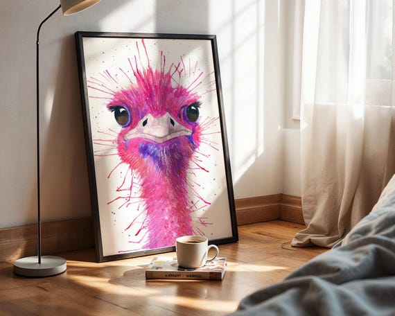 Ostrich Art Print ‘Ernie’
