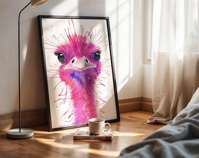 Ostrich Art Print ‘Ernie’
