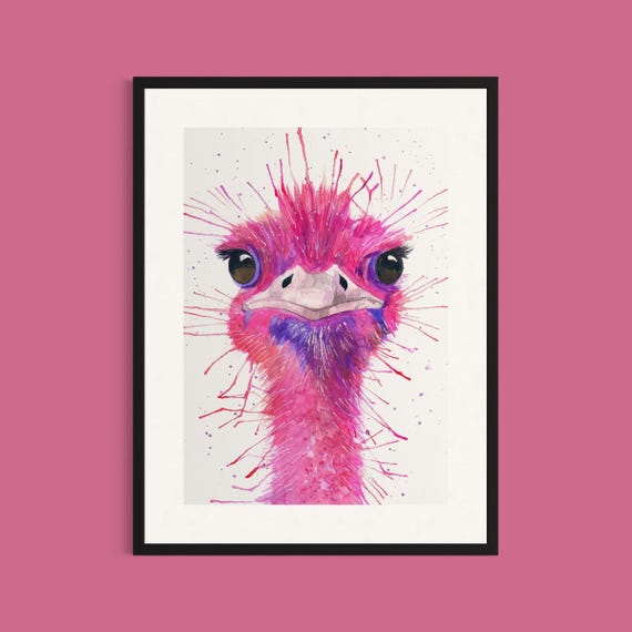 Ostrich Art Print ‘Ernie’