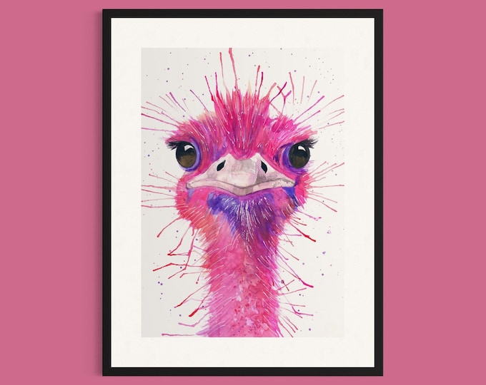 Ostrich Art Print ‘Ernie’