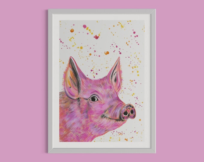 Pig Art Print ‘Lucy’