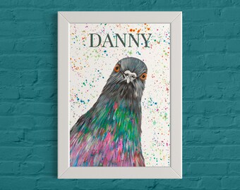 Personalised Pigeon Art Print