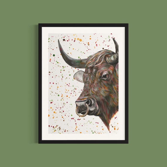 Bull Art Print ‘Angus’