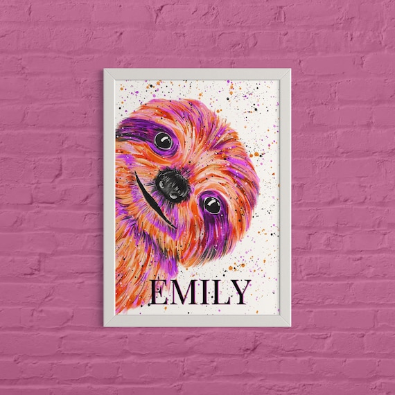 Personalised Sloth Art Print