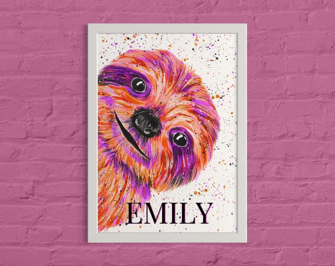 Personalised Sloth Art Print